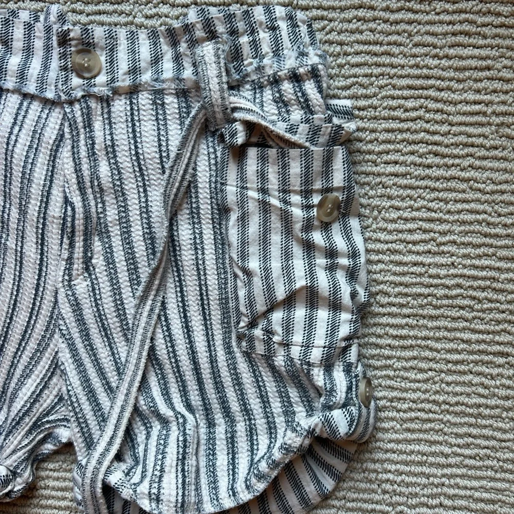 Free People Striped Gray Cargo Shorts - Picture 2 of 5
